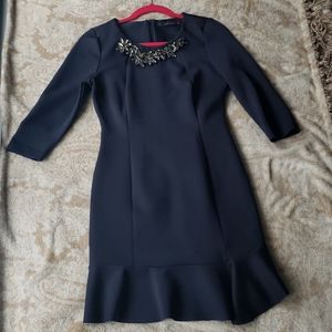 Zara jewelled neck dress